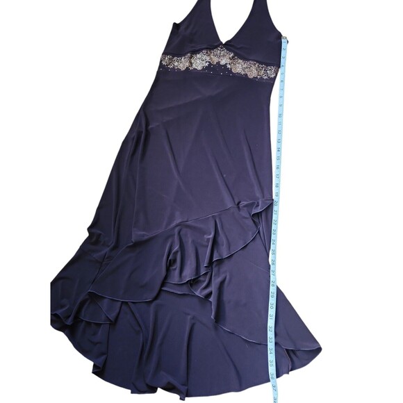 Taboo Vintage Y2K Babydoll Dress Womens L Asymmetrical Halter Brown Fairy Ruffle - Picture 8 of 8